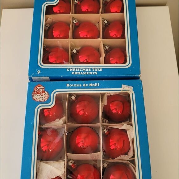 Vintage Ornaments Santa Land 18 Red Glass Ornaments #0363 - Picture 2 of 13